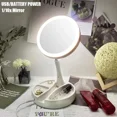 thumbnail image 1 of Dry Battery/USB Dual Purpose Double-Sided Mirror LED Makeup Mirror Portable Makeup Mirror Makeup Light With 10XMagnification, 1 of 7