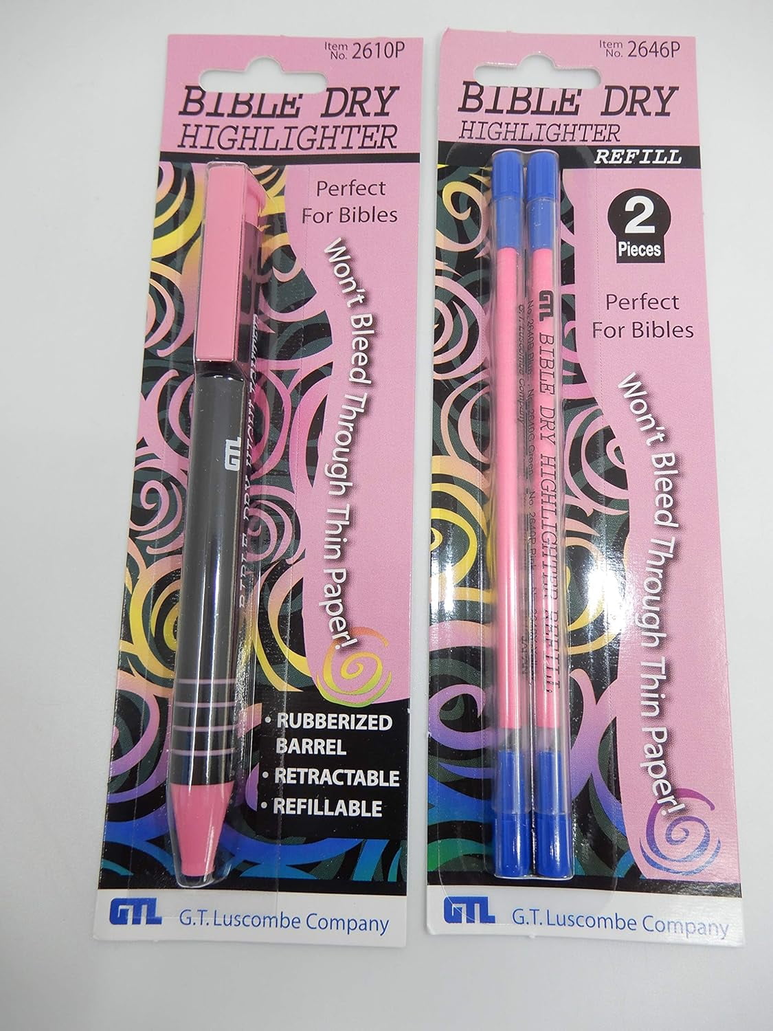 Dry Bible/Book Highlighter Pen With 2 Pack Bible/Book Dry Highlighter Refill ()