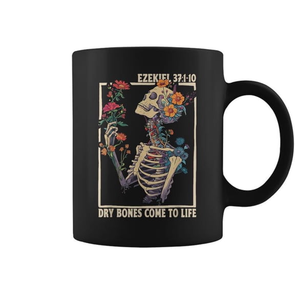 Dry Bones Come To Life Skeleton Floral Ezekiel 37 Coffee Mugs