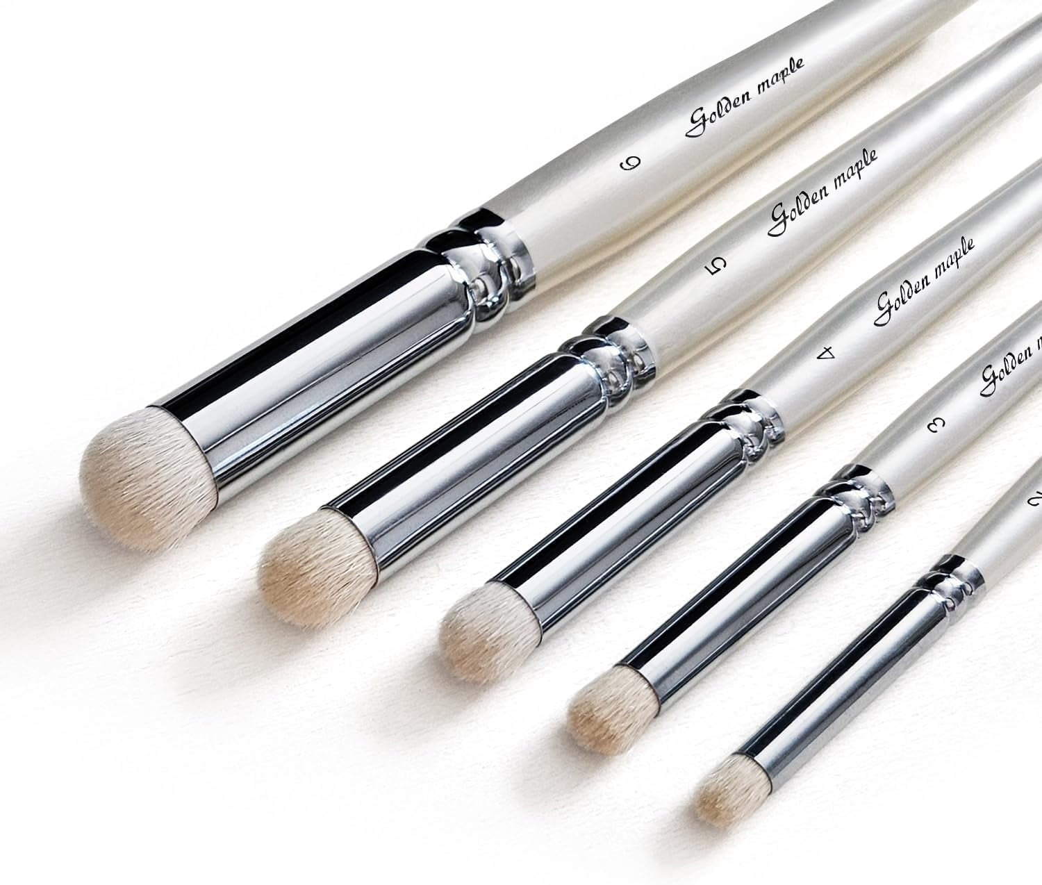 Dry Brush Miniature Painting Drybrush Set - 6PC Professional Miniature Paint Brushes for Miniatures, Model, Enamel & Fantasy Figurines Painting（Pearl White）