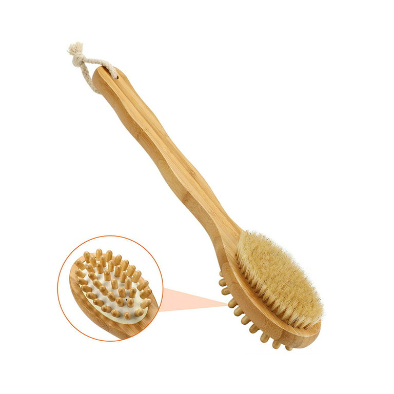 Dry Brushing Body Brush, Exfoliating Back Bath Brush for Shower, Long  Handle - Body Scrub Brush Wooden Massage Brushing Dry Remove Dead Skin