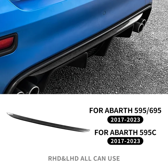 Dry Carbon Fiber For Abarth 595 695 595C 2017-2023 Real Hard Carbon Fiber Car Rear Bumper Decorarion Sticker Accessories.