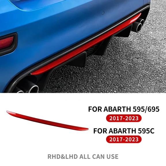 Dry Carbon Fiber For Abarth 595 695 595C 2017-2023 Real Hard Carbon Fiber Car Rear Bumper Decorarion Sticker Accessories.