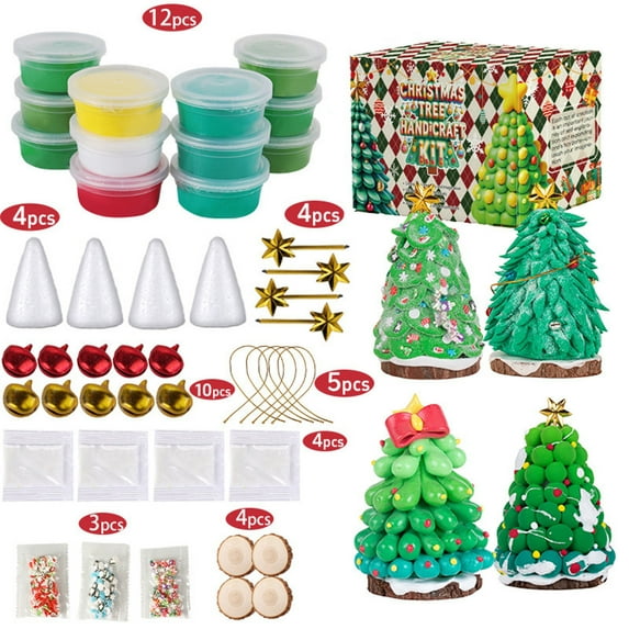 Dry Clays Christmas Tree Diy Modeling Kit For Kids Activities Handmade Crafts Holiday Present