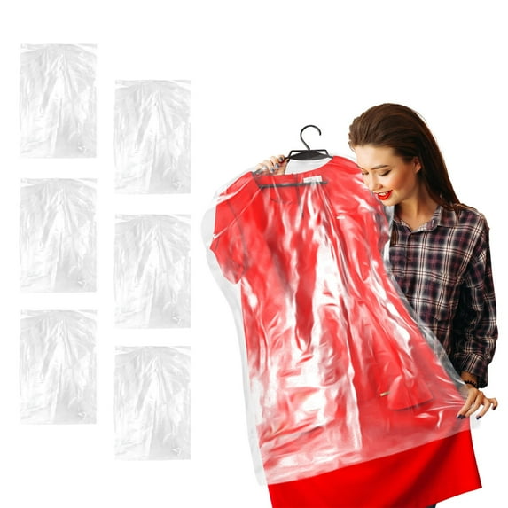 Dry Cleaning Bags Roll of 466 pcs, 21" x 4" x 54" Clear Plastic Garment Bags for Hanging Clothes with Hanger Holes, Sloped Shoulders, 0.5 mil Dry Cleaner Bags Plastic Clear Garment Bag Roll