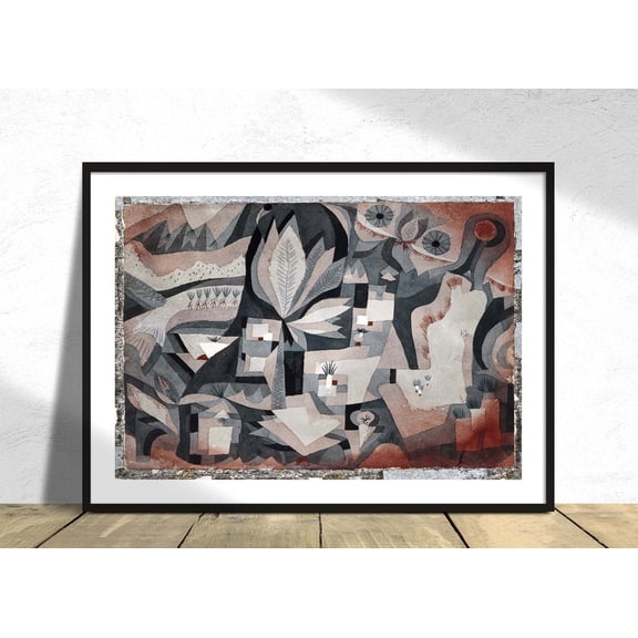 Dry Cooler Garden Paul Klee Modern Abstract Poster Reproduction 20Th Century Expressionism Famous Art, Unframed Canvas 24x36in