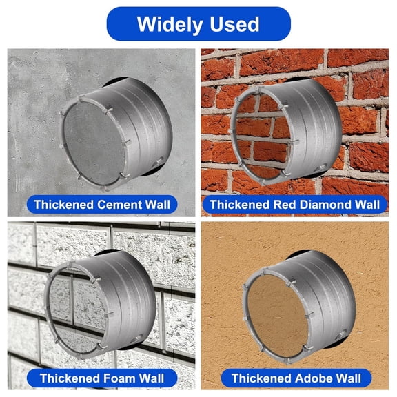 Dry Core Drill Bit Set for Concrete 6 Pieces 30/40/50/68mm Alloy Hole Saws with 320mm Round Shank & SDS-Plus Adapter for Brick, Masonry, Cement, Stone, Tile, and AC Installation