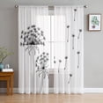 Dry Dandelion Flowers Abstract Bay Window Screening Curtains Drape