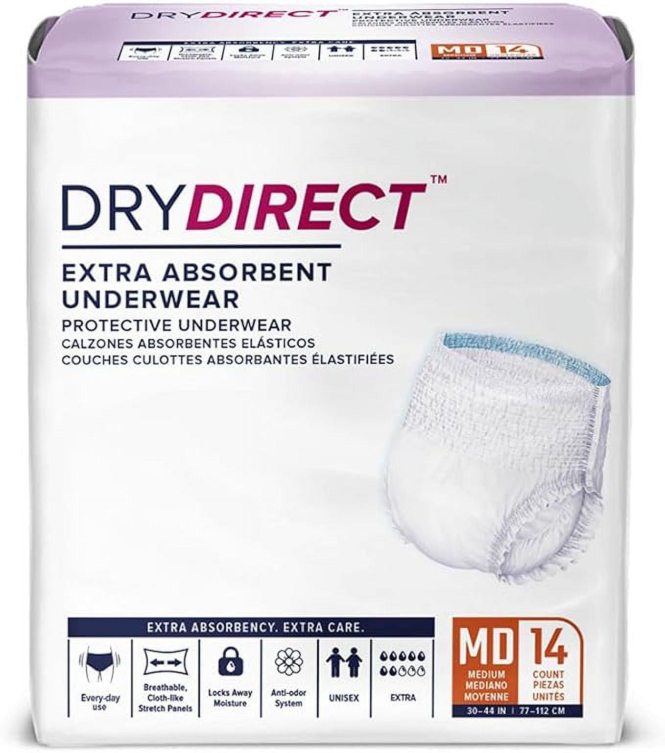 Dry Direct Extra Protective Underwear (Medium Case of 56) by