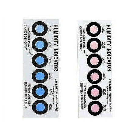 "Dry & Dry" Premium Humidity Indicator Cards(10-60%) - Reusable(20 Cards)