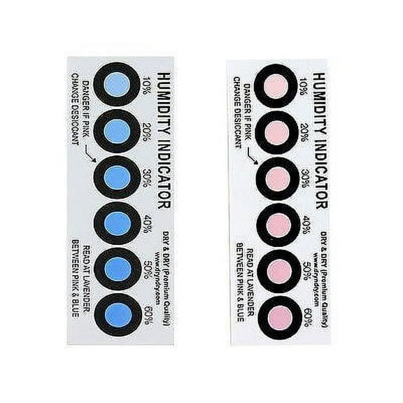 "Dry & Dry" Premium Humidity Indicator Cards(10-60%) - Reusable(50 Cards)