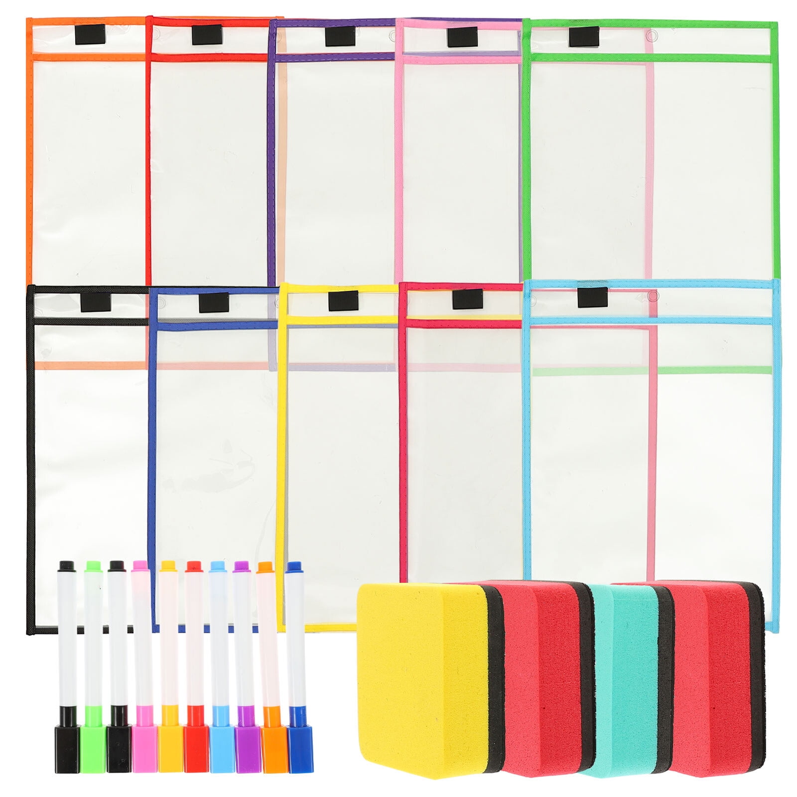 Guichaokj Dry Erase Bag Document Envelope Clear Sleeves Transparent