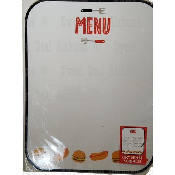 Dry Erase Board  13"x10" Menu Grilling Theme, Party Ready