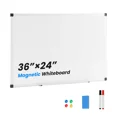 thumbnail image 1 of Dry Erase Board 36" x 24" Whiteboard 1 Eraser & 2 Markers & 4 Magnetic Pins, 1 of 7