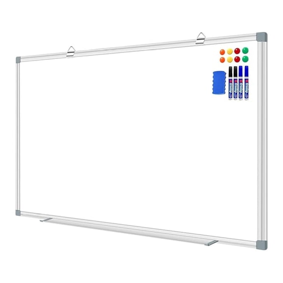 Dry Erase Board 36x48 Inch, Wall Mounted Whiteboard with Marker Tray - Office School Classroom Presentation Board