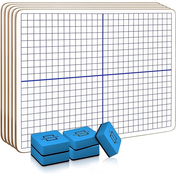Dry Erase Board 9"X12" Interactive Learning White Board , XY Graph Dry Erase Whiteboard Pack of 5