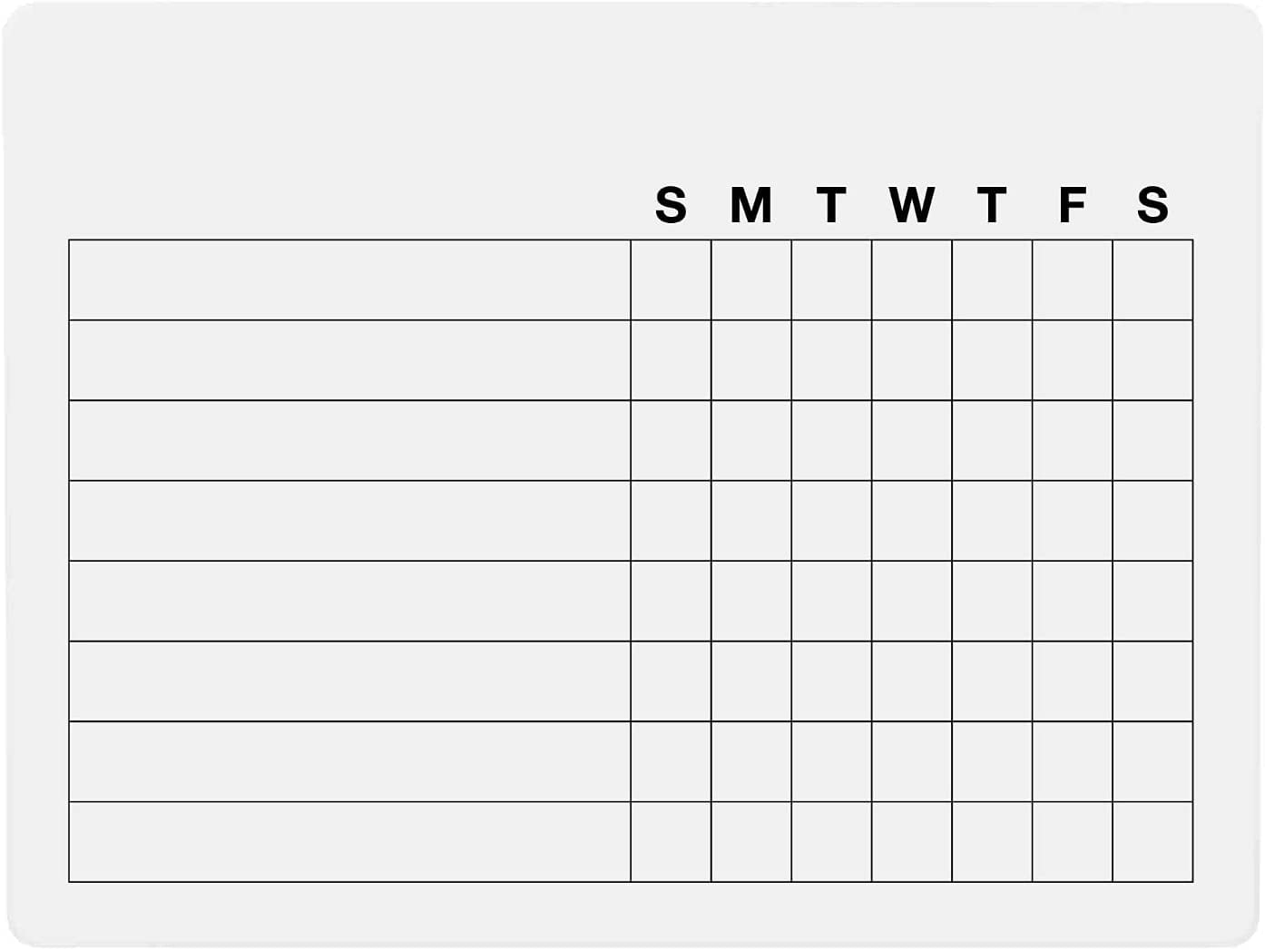 Dry Erase Board Chore Chart 9 X 12 Inch 8 Task 7 Day Daily Tracking