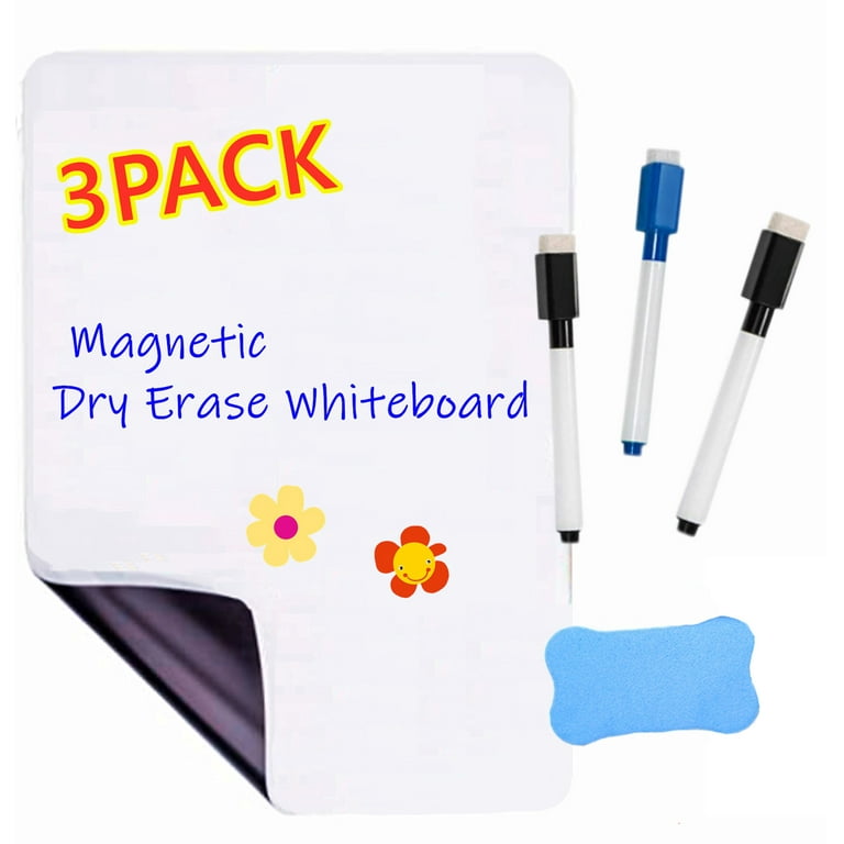 Magnetic Dry Erase Whiteboard Sheet for Fridge, 8 Magnetic Markers & An  Eraser