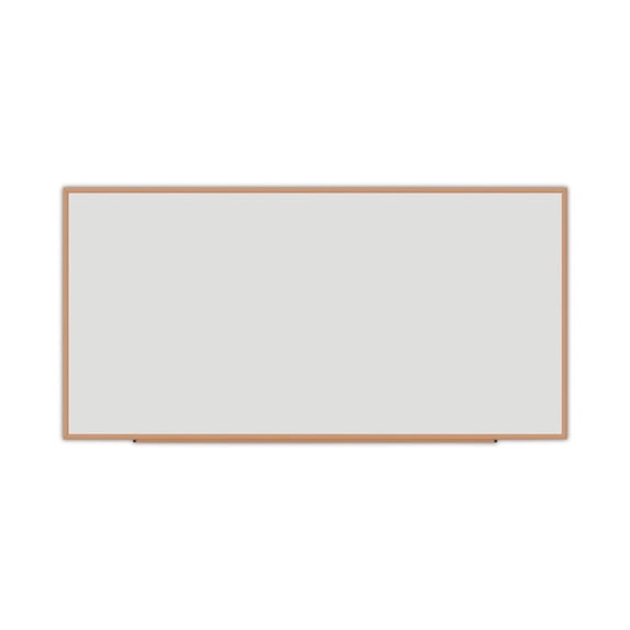 UNIVERSAL Dry-Erase Board Melamine 96 x 48 White Oak-Finished Frame 43620
