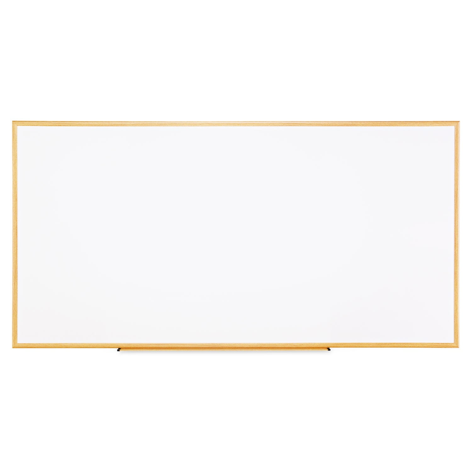 Dry-Erase Board, Melamine, 96 x 48, White, Oak-Finished Frame