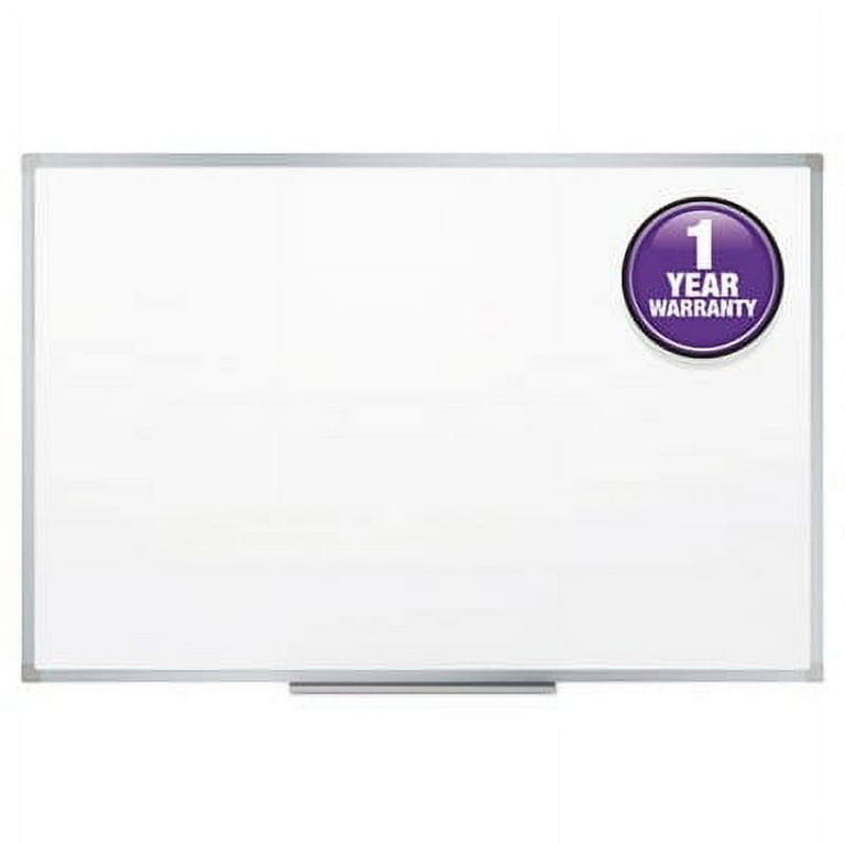 Framed Dry Erase Board, 48 x 36, White Surface, Silver Aluminum Frame