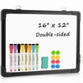 thumbnail image 1 of Dry Erase Board Small Whiteboard Magnetic Plan Board Erasable Monthly Planner Useful Schedule Board Double-Sided,16" X 12" ,Wall Hanging Calendar Board for Home, Office, Kitchen, Black Frame, 1 of 8