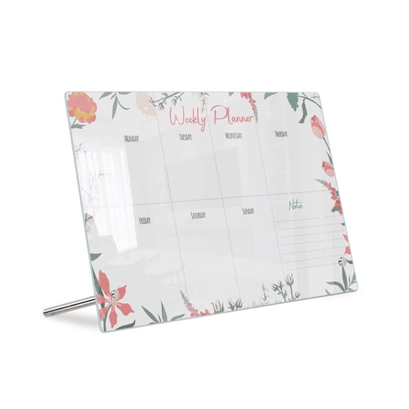 Dry Erase Board Weekly Planner Acrylic Desktop Memo Board, Transparent Message Center for Home Office, Erasable Writing Surface for Schedule Reminders Goals, Wall Mountable