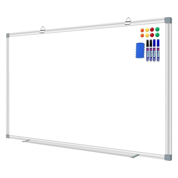 Dry Erase Board X 36 Inch, 4' X 3' Wall-Mounted White Board with Marker Tray, Presentation Board for Home Office Classroom