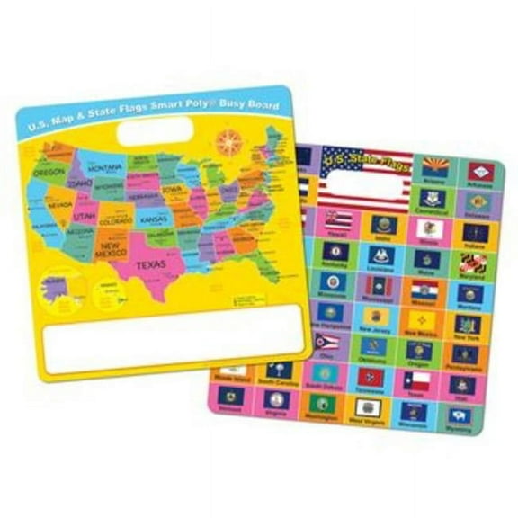 Dry Erase Busy Board - Us Map & Flags