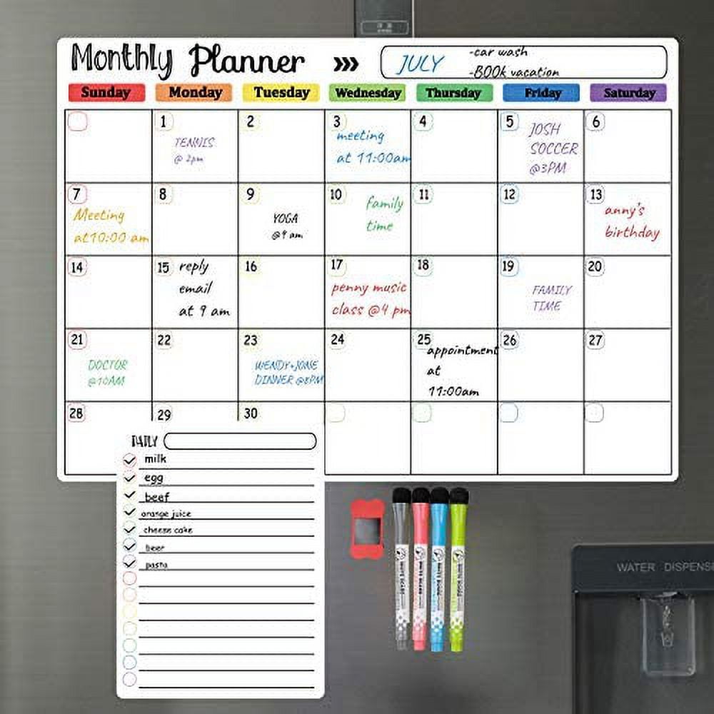 Dry Erase Calendar Kit Calendar for Refrigerator Monthly