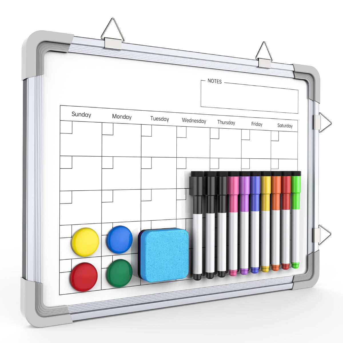 2-in-1 Dry Erase Calendar Combo Board w/ Marker & Magnet
