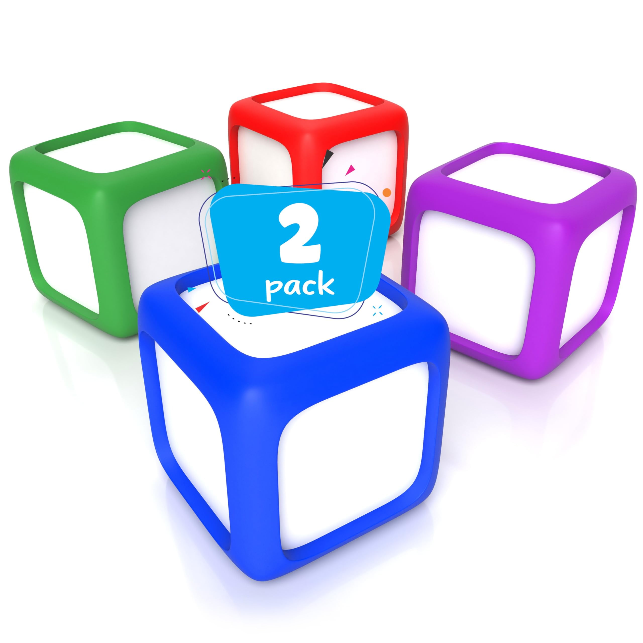 Dry Erase Dice Set AIF4 of 82x2 inches Multipurpose Colorful Write On