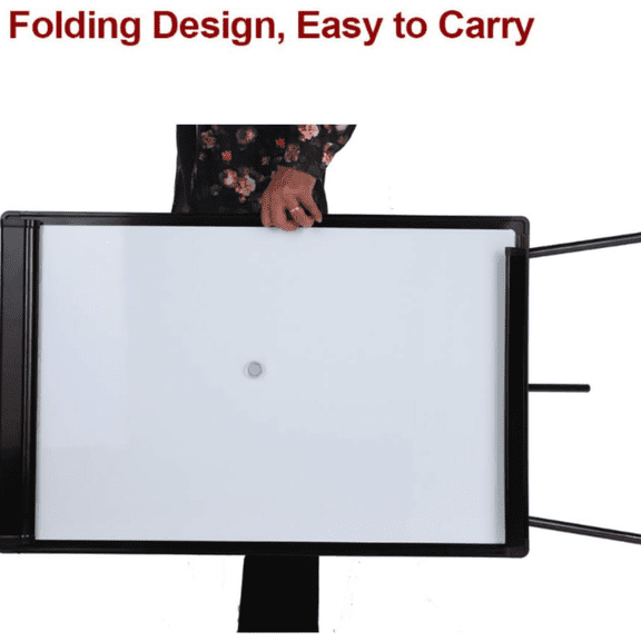Dry Erase Easel 36" x 24", Height Adjustable Magnetic White Board with Tripod Stand, Office Presentation Board with 25 Sheets Flipchart Paper Pad, Magnets & Eraser, Black