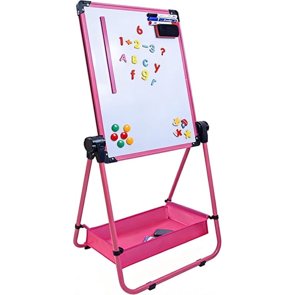 Dry Erase Easel Whiteboard 18'' x 24 ''Double Sided  Art White Board Height Adjustable U-Stand for  Office whiteboard ()
