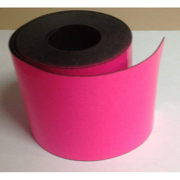 Dry Erase Fluorescent PINK Magnetic Strip Roll 1" x 10' Write on / Wipe off Magnet