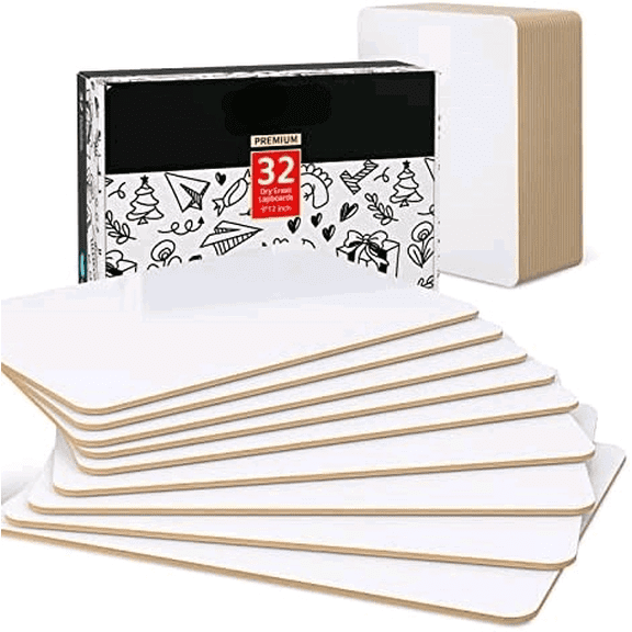 Dry Erase Lapboards, 32 Pack Double-Sided Dry Erase Boards, Small White Boards for Classroom Students, 9"x12" Portable Mini Whiteboards for Teacher Supplies, Home and Office Work$$Office