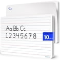 thumbnail image 1 of Scribbledo Lined Small Dry Erase Sheets, Ruled Double-Sided Desk Student Worksheet , 9” x 12”, 10-Pack, 1 of 9