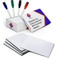 thumbnail image 1 of Dry Erase Magnetic Blank Cards - Plus Bonus! 4 Colored Dry Erase Markers - Dry Erase Index Cards - 4 x 6 Reusable Flash Cards - Mini Magnetic Cards for Fridge (100), 1 of 5