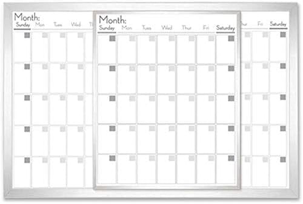 DryErase Calendar Board, 24"x36", Frost (LLR52503)