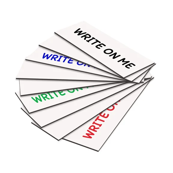 Dry Erase Magnetic Shelf Label Magnets 1" X 5" White Pack Of 25 - Free Shipping!