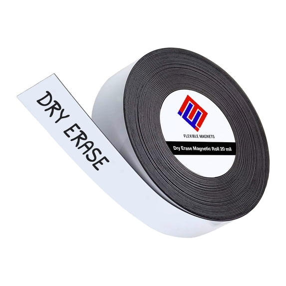 Dry Erase Magnetic Strip Roll Write on / Wipe off Magnet Without Marker (3 Inch x 50 Feet)
