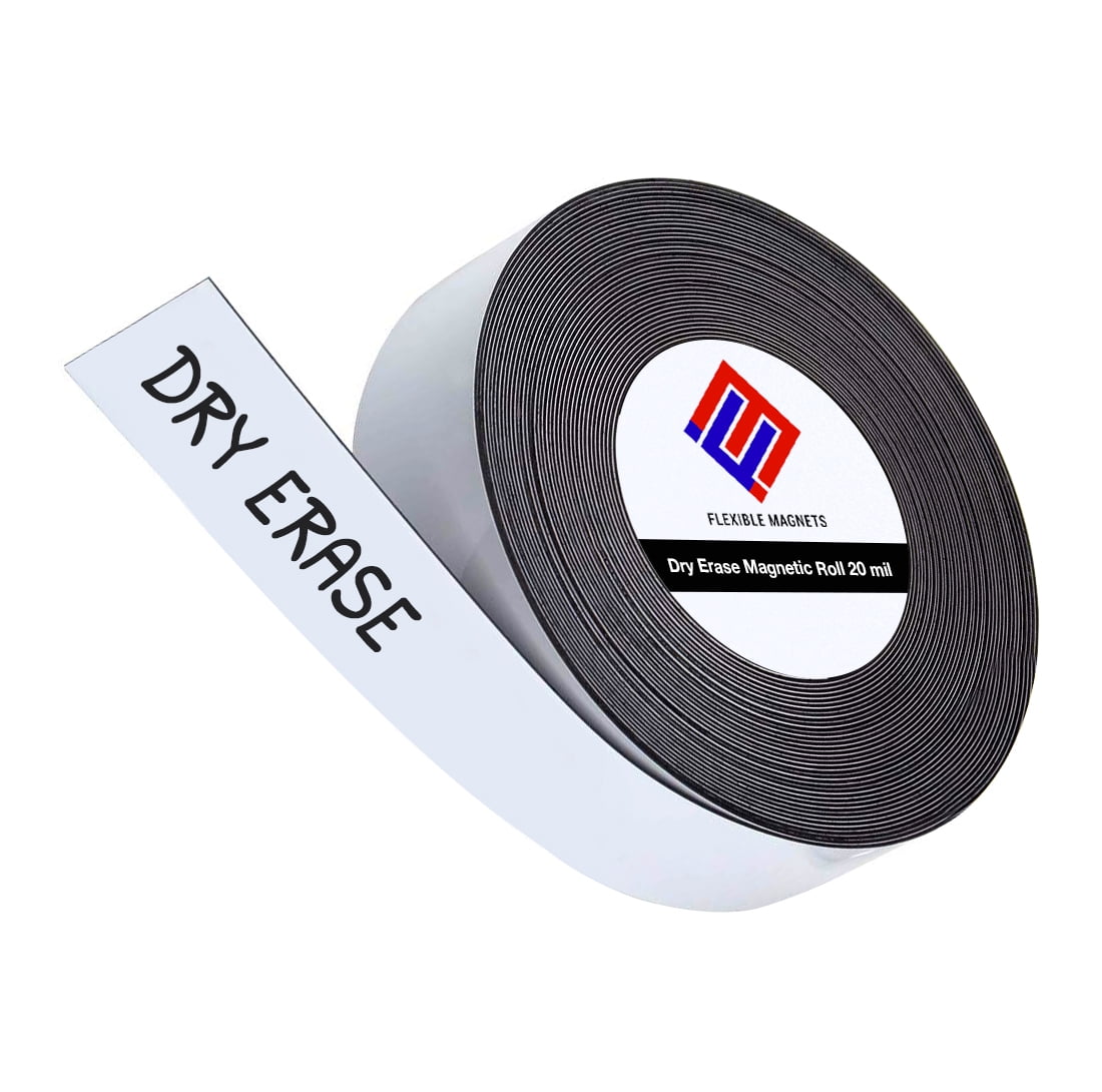 Dry Erase Magnetic Strip Roll Write on / Wipe off Magnet Without Marker (4 Inch x 100 Feet)