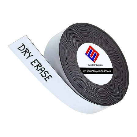 Dry Erase Magnetic Strip Roll Write on / Wipe off Magnet Without Marker (5 Inch x 10 Feet)