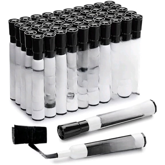 Dry Erase Markers Bulk, Chisel Tip Whiteboard Markers, Low Odor Thick Dry Markers, 50 Black Color for Teachers, Classroom, Office & Home Use$$Office