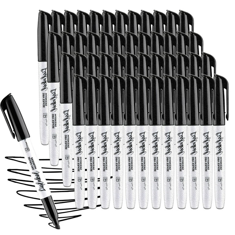 Dry Erase Markers with Fine Tip, Liqinkol Bulk Pack of 48 with Black, Whiteboard  Markers Bulk with Low Odor, Office Supplies for School Office or Home 
