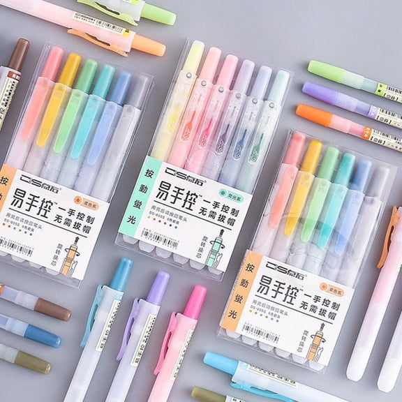 Dry Erase Markers, Hwkond Beautiful And Lovely Highlighter Mild Variety Of Colors, With Soft Tip, Non-permeating Color Quick Drying Easy To Hold, 6 Sets，90ml, Back to College