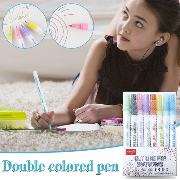Dry Erase Markers, Hwkond Student Drawing Watercolor Pen Set 8 Colors Marker Washable Painting Pen 6ml, Back to College