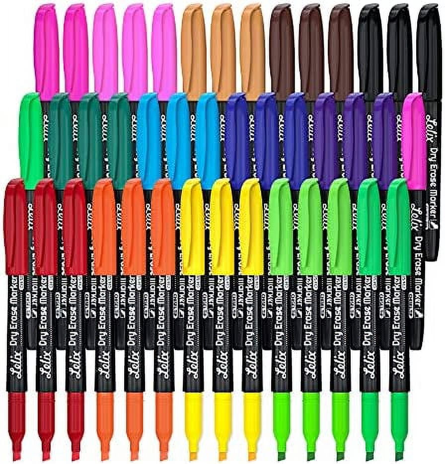 Dry Erase Markers, Lelix 42 Pack 14 Colors Dry Erase Markers Chisel Tip,Dry  Erase Markers for Kids,Whiteboard Markers for School, Office