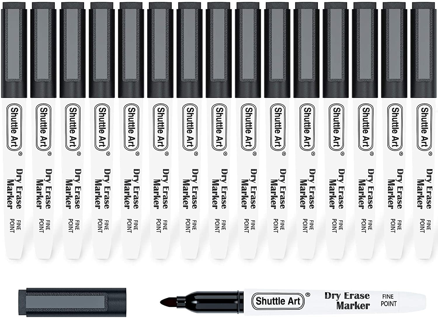 Walmart Black Friday Deals 2025 Shuttle Art Magnetic Dry Erase Markers 15 Pack Black Fine Point Whiteboard Markers with Built-in Felt Erasers