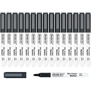 Dry Erase Markers, Shuttle Art 15 Pack Black Magnetic Whiteboard Markers with Erase,Fine Point Dry Erase Markers Perfect For Writing on Whiteboards, Dry-Erase Boards,Mirrors for Office